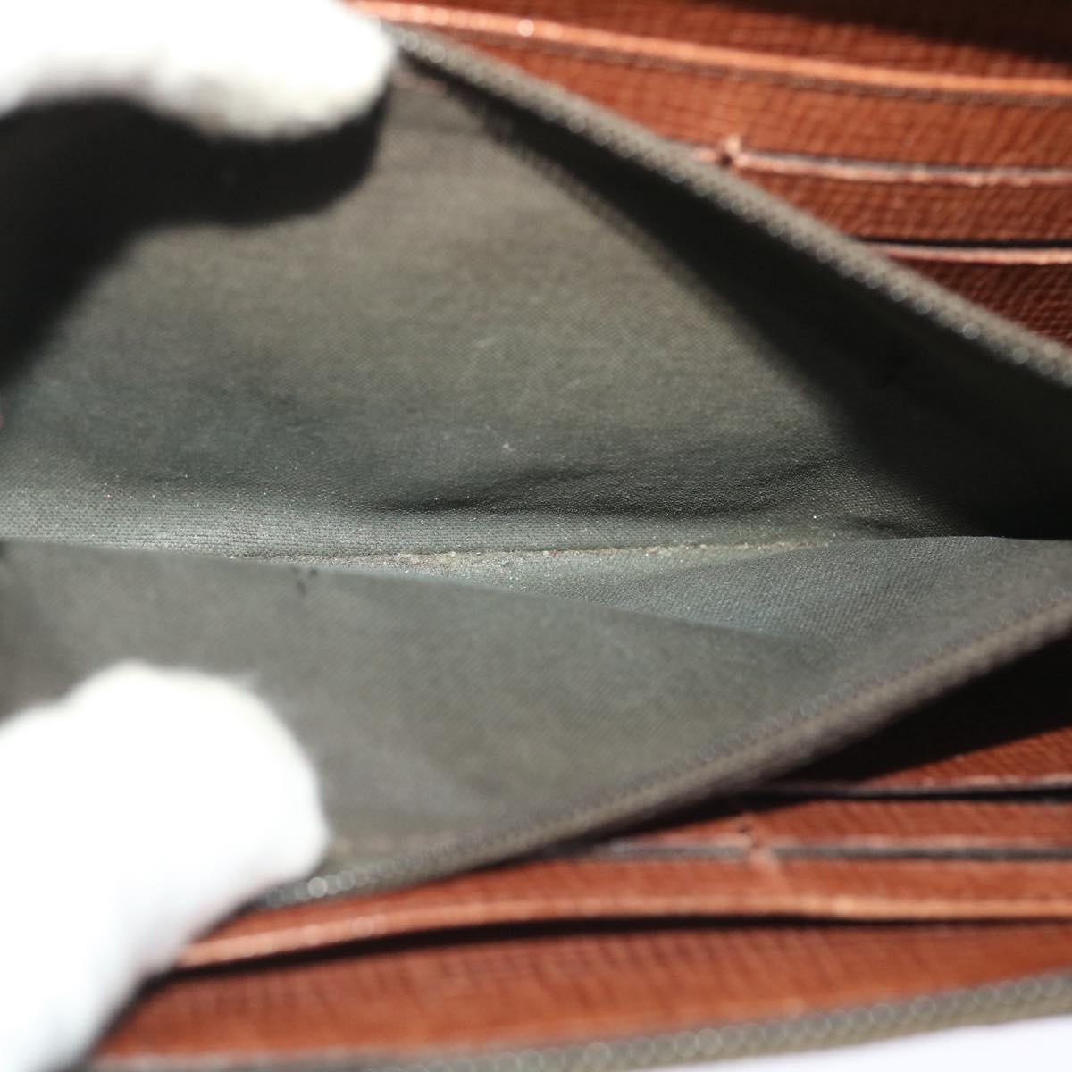 FENDI Zucca Canvas Long Wallet Black Brown 50814