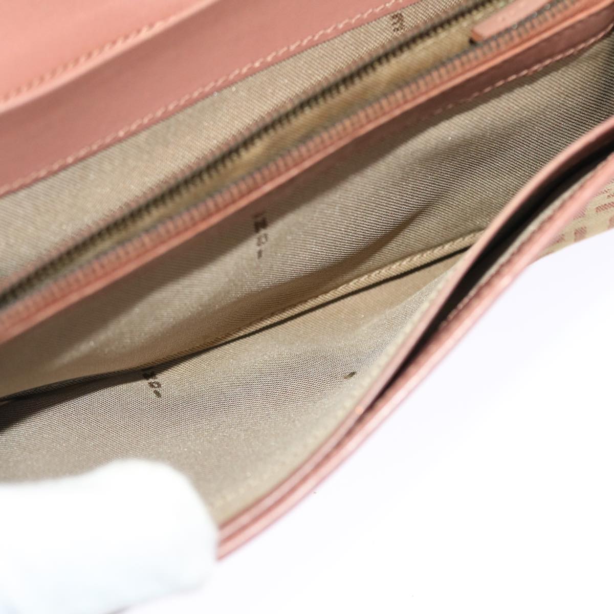 FENDI Zucchino Canvas Long Wallet Pink 50821