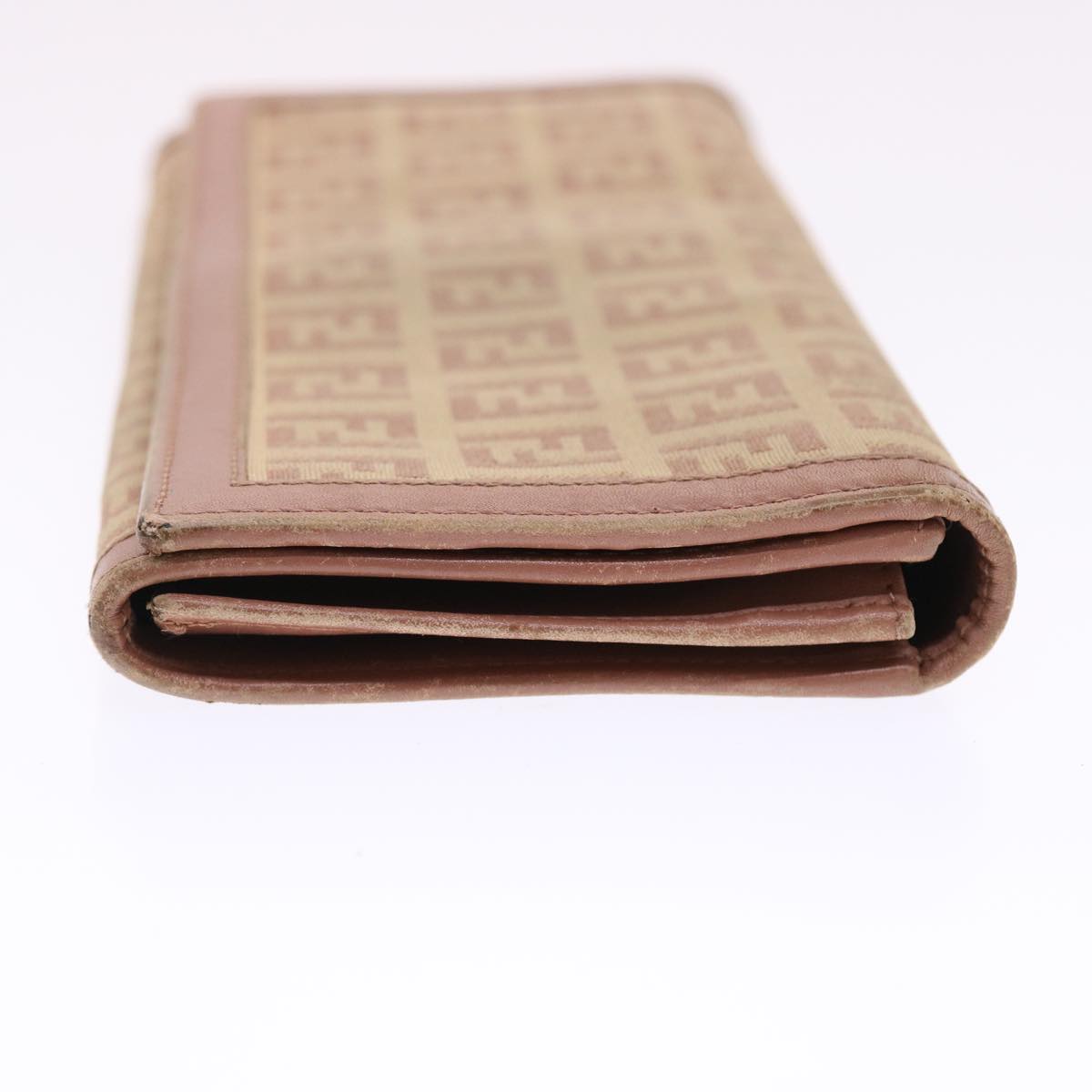 FENDI Zucchino Canvas Long Wallet Pink 50821