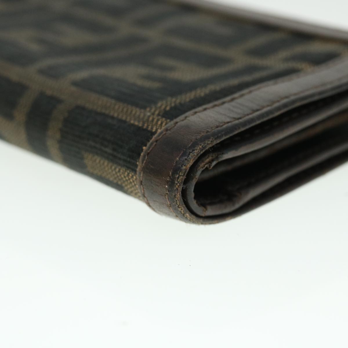 FENDI Zucca Canvas Wallet Black Brown 50849