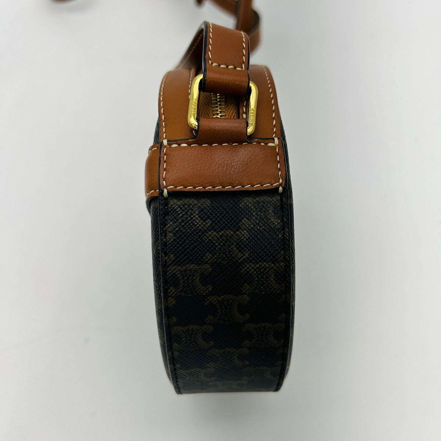 Celine Lambskin Triomphe Canvas Round Purse GP10149546
