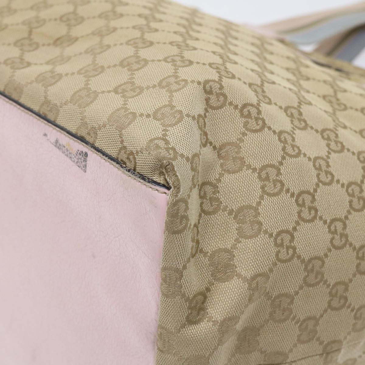GUCCI GG Canvas Tote Bag Beige Pink 131231 51005