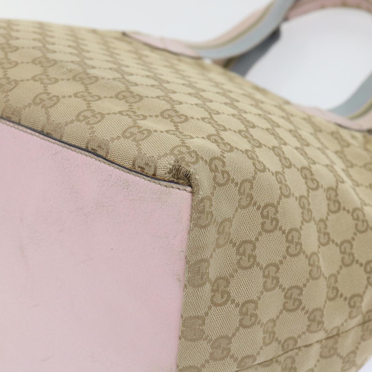 GUCCI GG Canvas Tote Bag Beige Pink 131231 51005