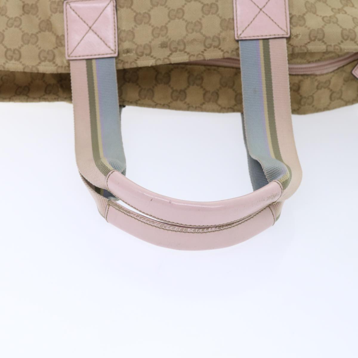 GUCCI GG Canvas Tote Bag Beige Pink 131231 51005
