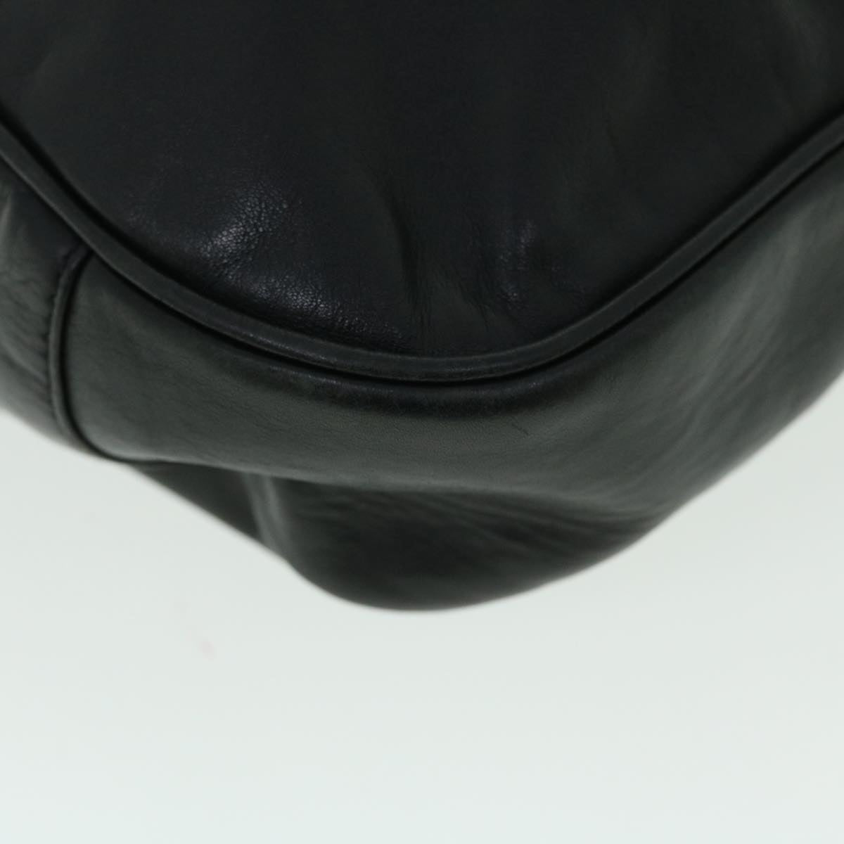 GUCCI Bamboo Shoulder Bag Leather 2way Black 001 1781 1577 51013