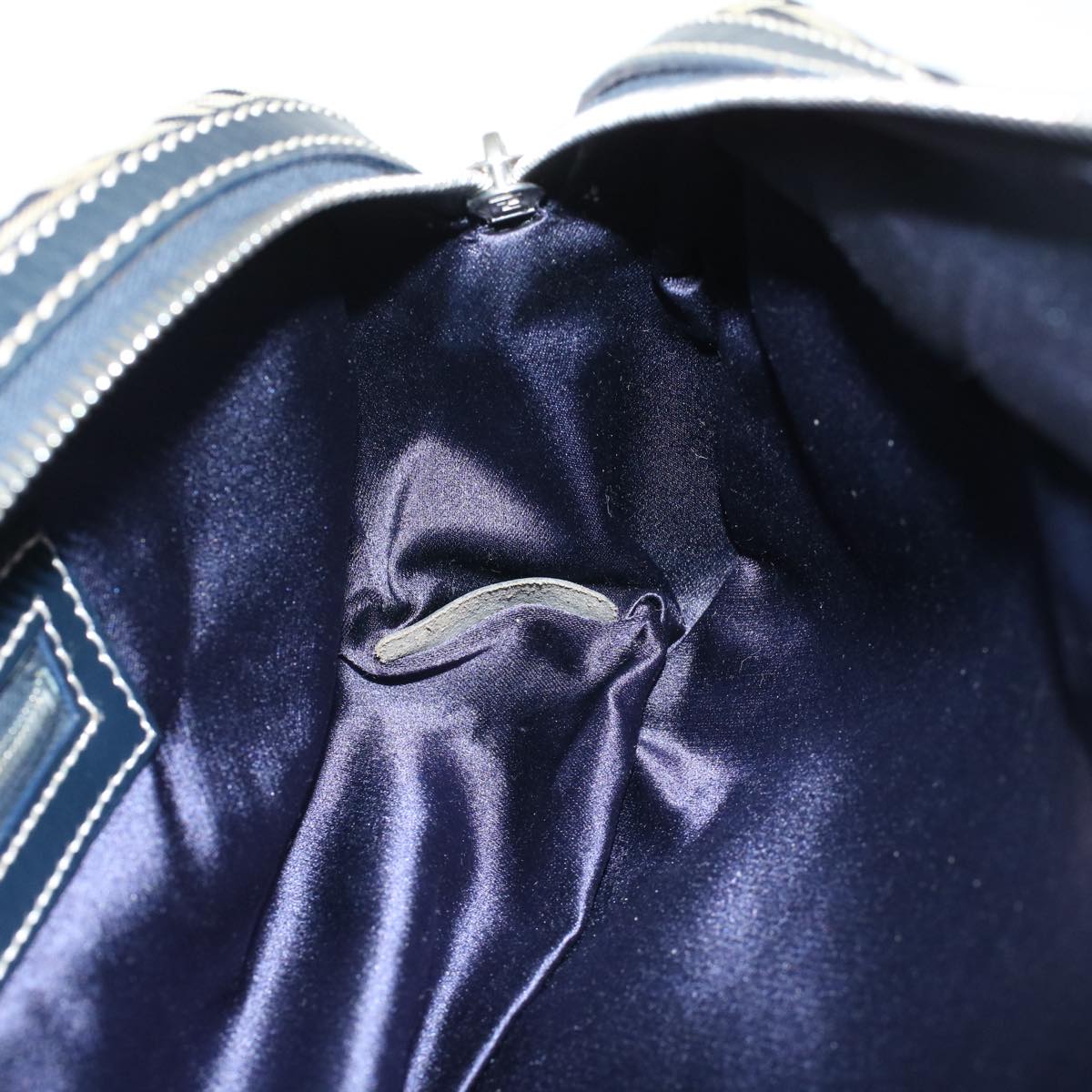 FENDI Zucchino Canvas Hand Bag Navy 51041