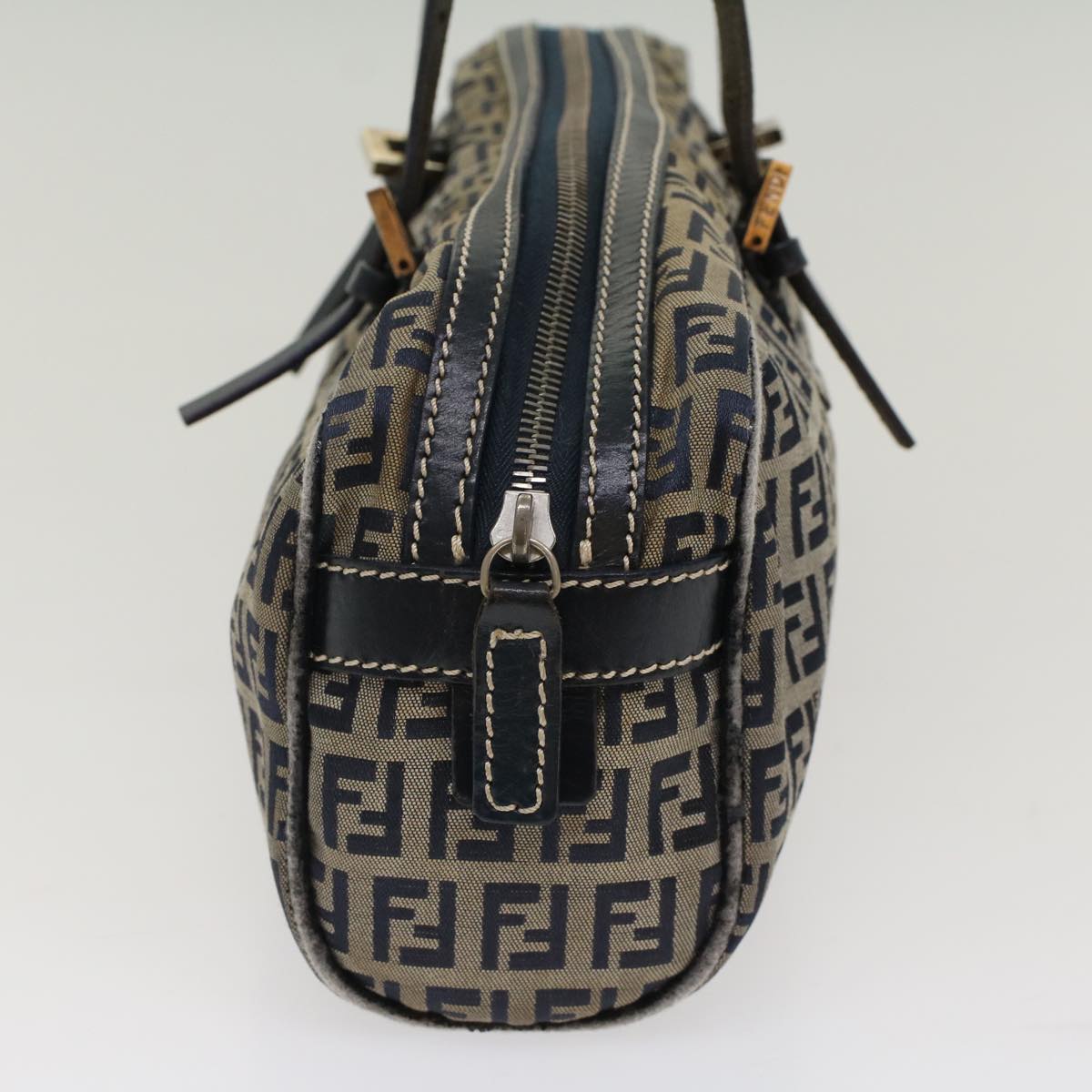 FENDI Zucchino Canvas Hand Bag Navy 51041