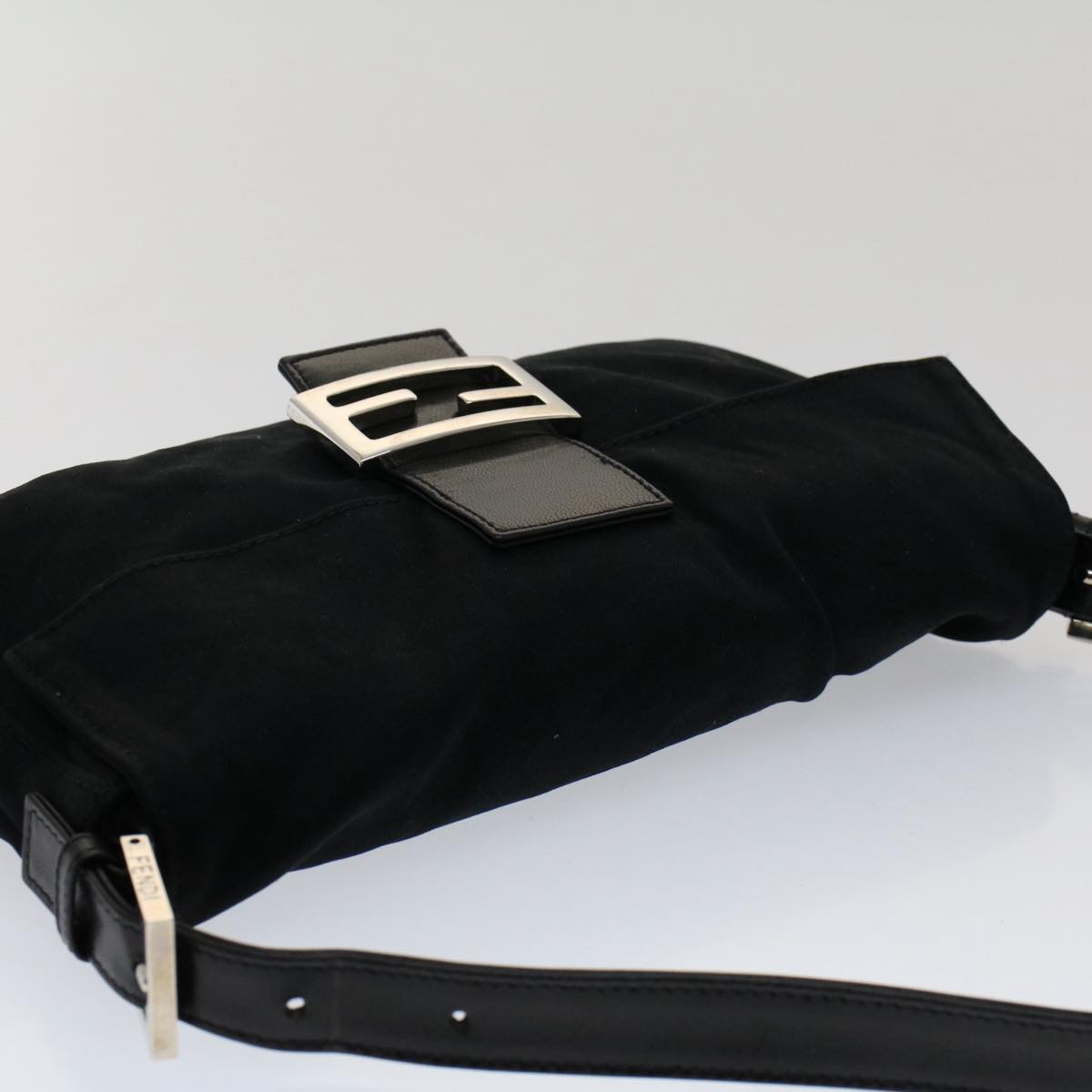 FENDI Mamma Baguette Shoulder Bag Nylon Black 51049
