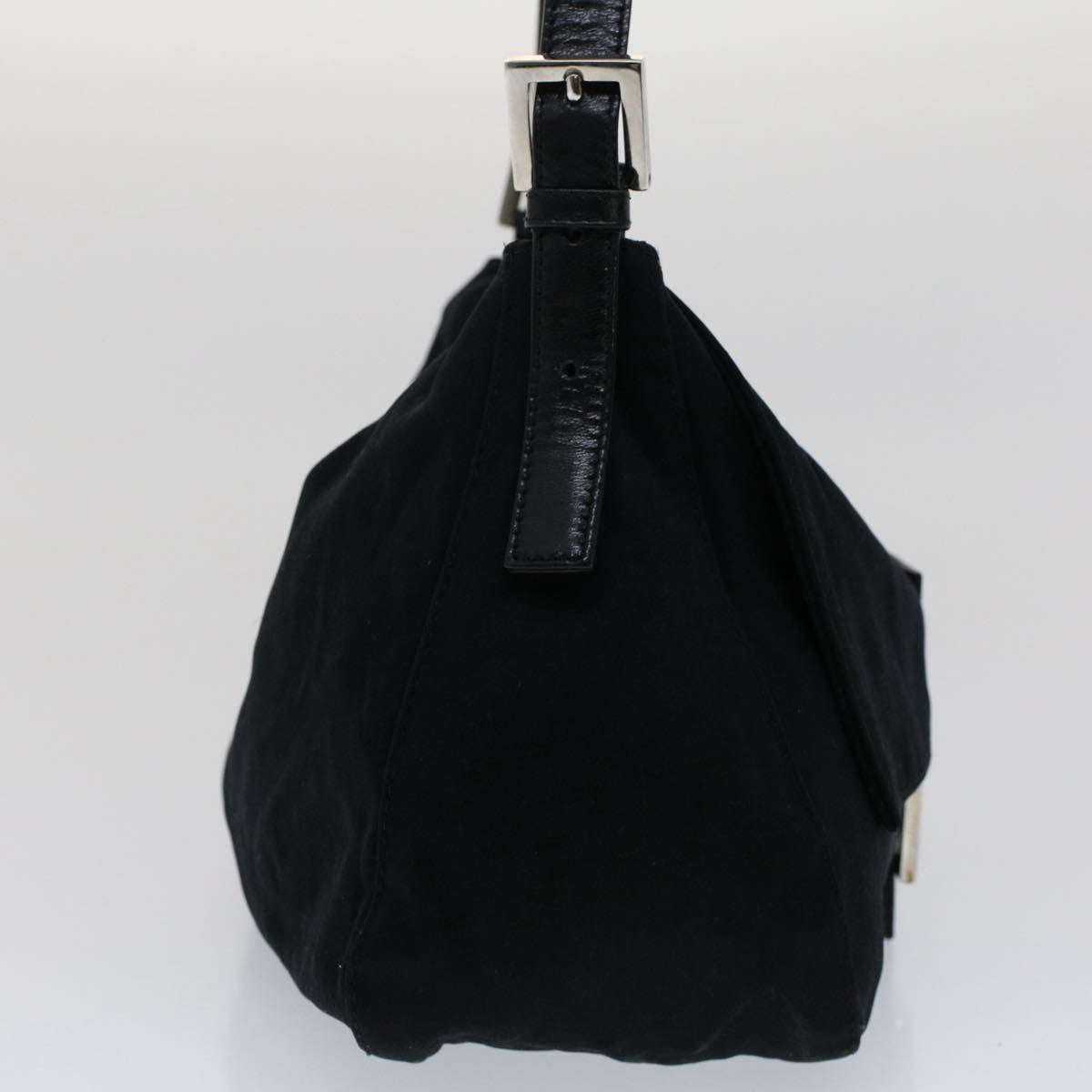 FENDI Mamma Baguette Shoulder Bag Nylon Black 51051
