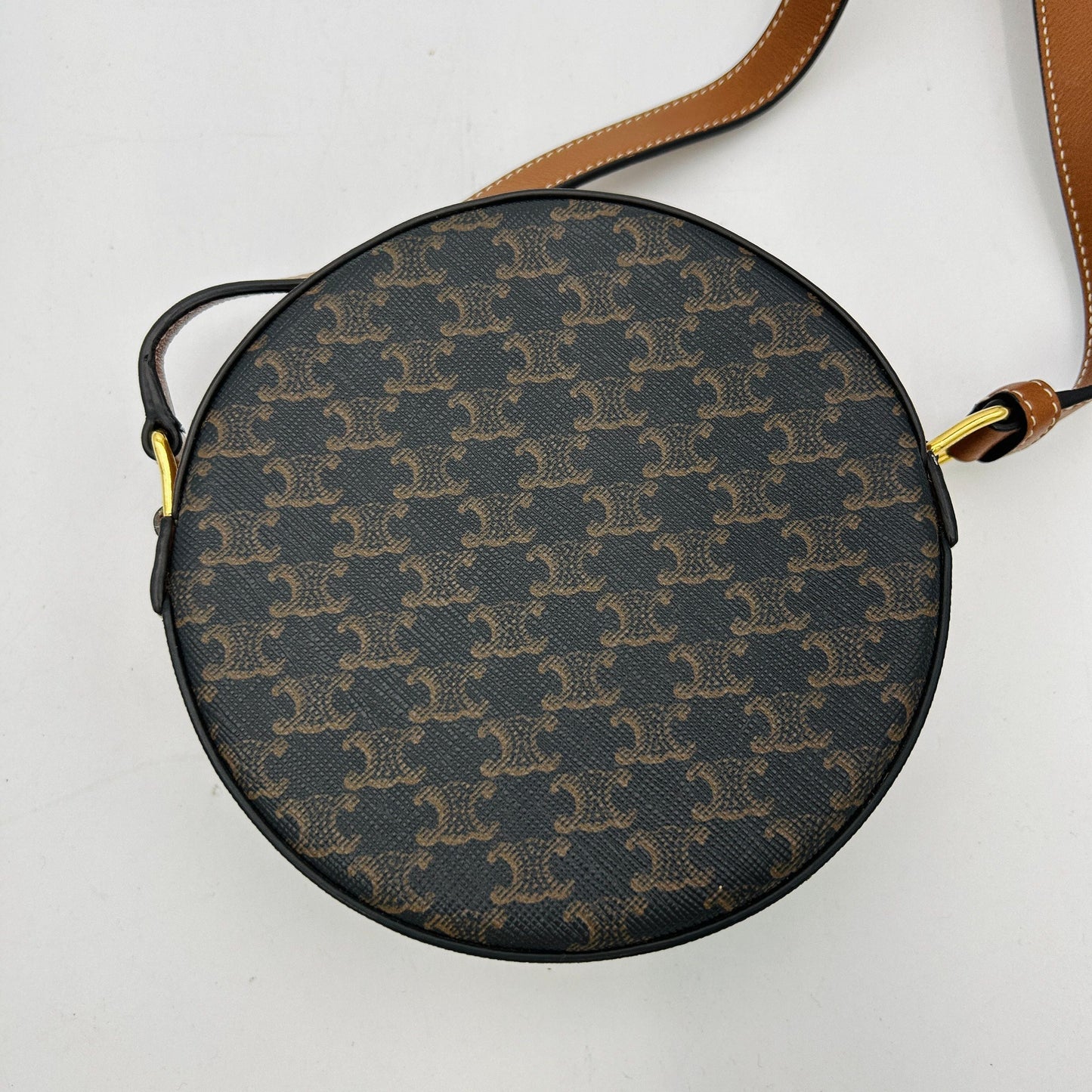 Celine Lambskin Triomphe Canvas Round Purse GP10149546