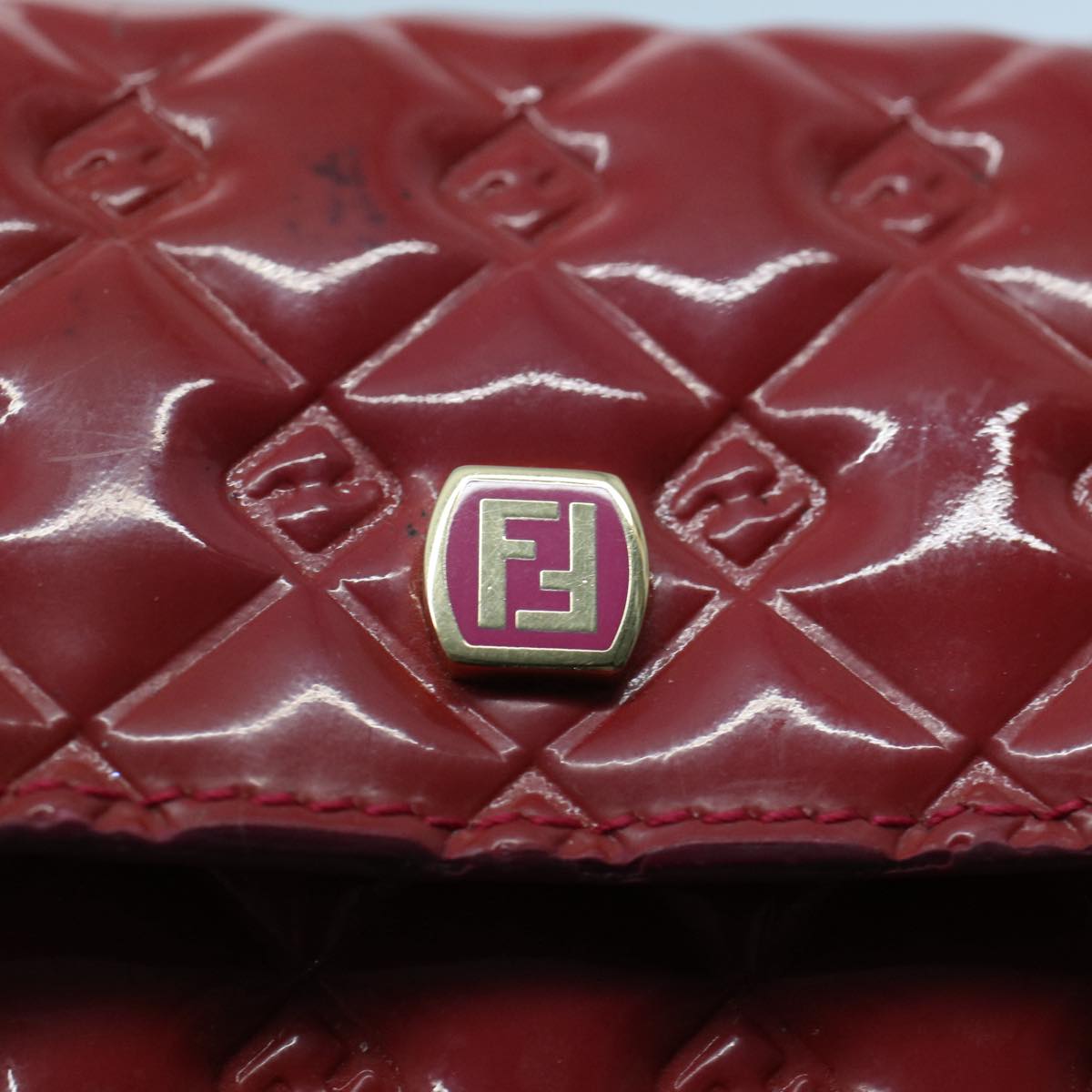 FENDI Long Wallet Patent leather Pink 51304