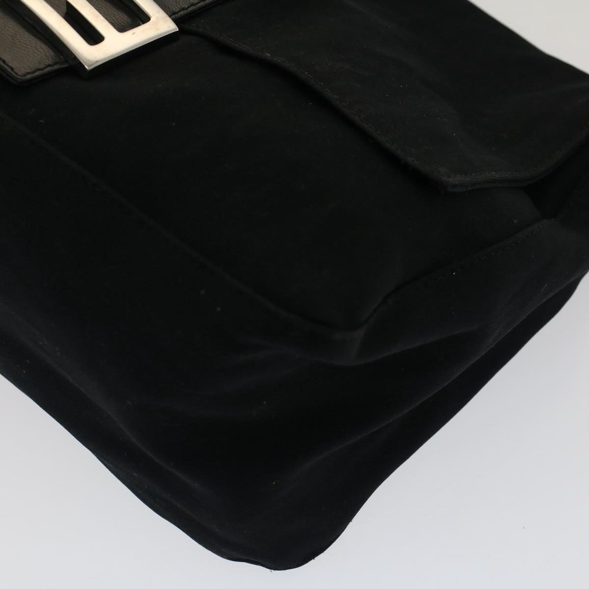 FENDI Mamma Baguette Shoulder Bag Nylon Black 51454
