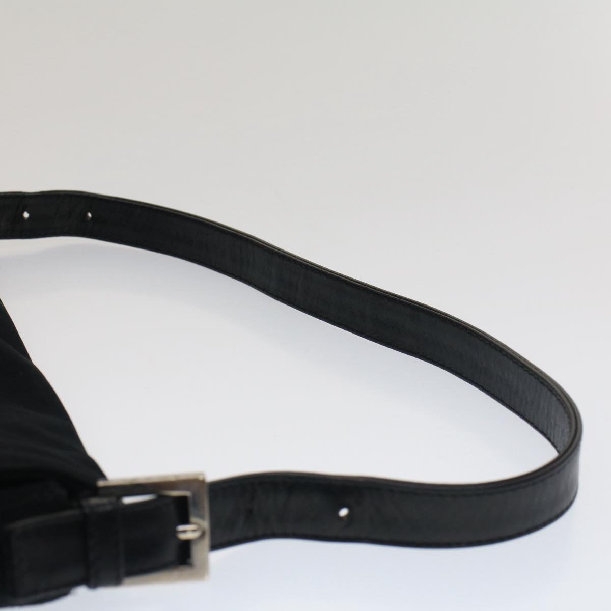 FENDI Mamma Baguette Shoulder Bag Nylon Black 51454