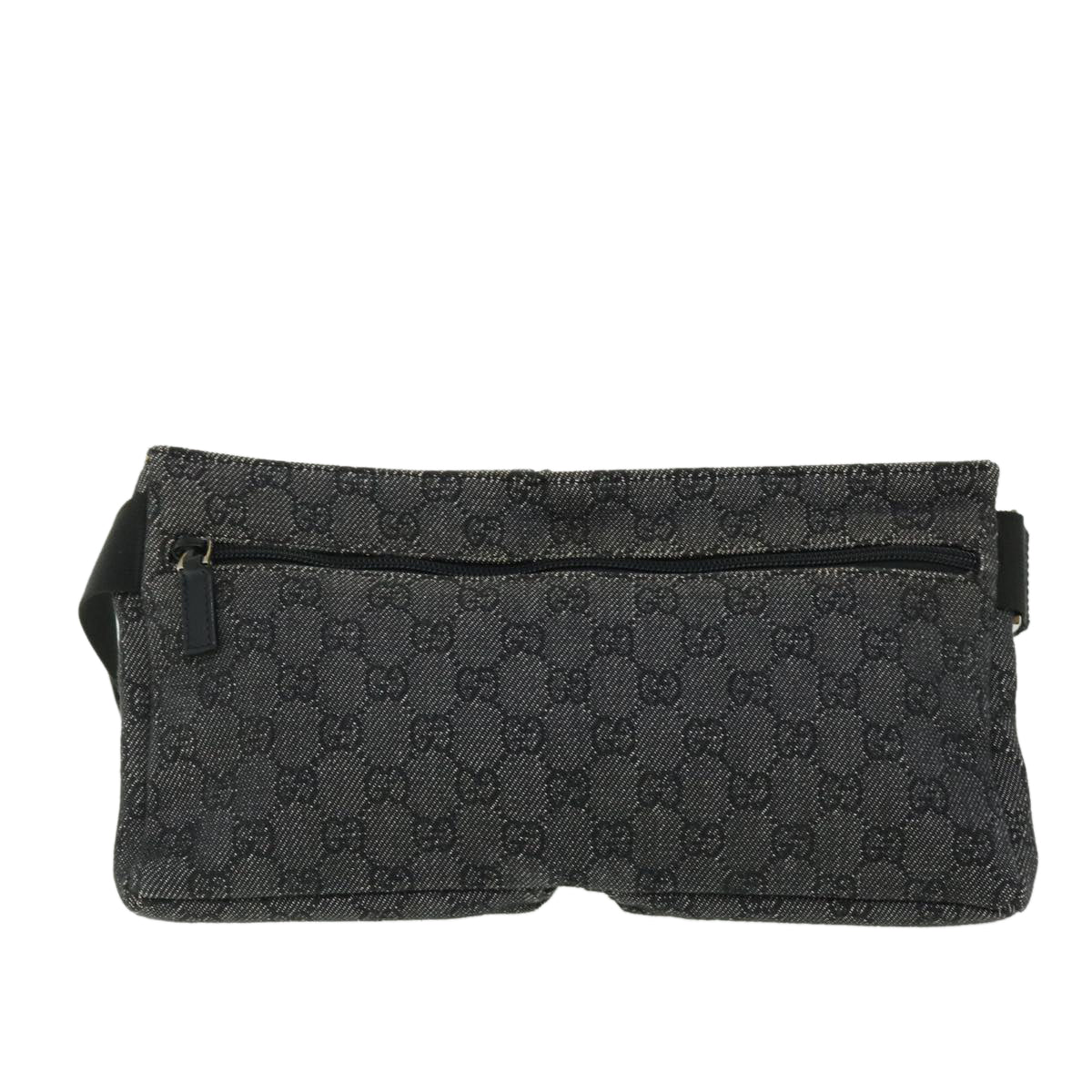 GUCCI GG Canvas Waist bag Leather Gray 28566 51469