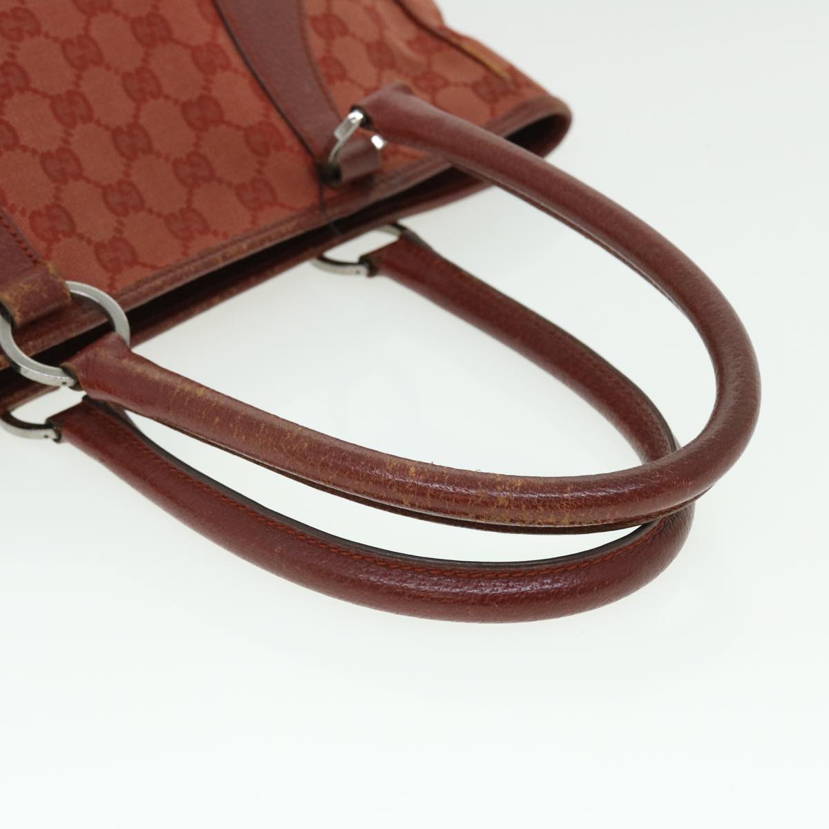 GUCCI GG Canvas Tote Bag Red 113011 51641