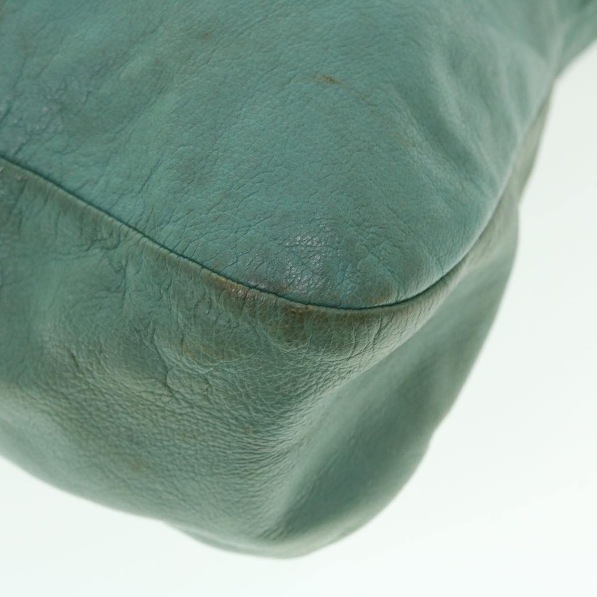 GUCCI Bamboo Hand Bag Leather Light Blue 124290 51648