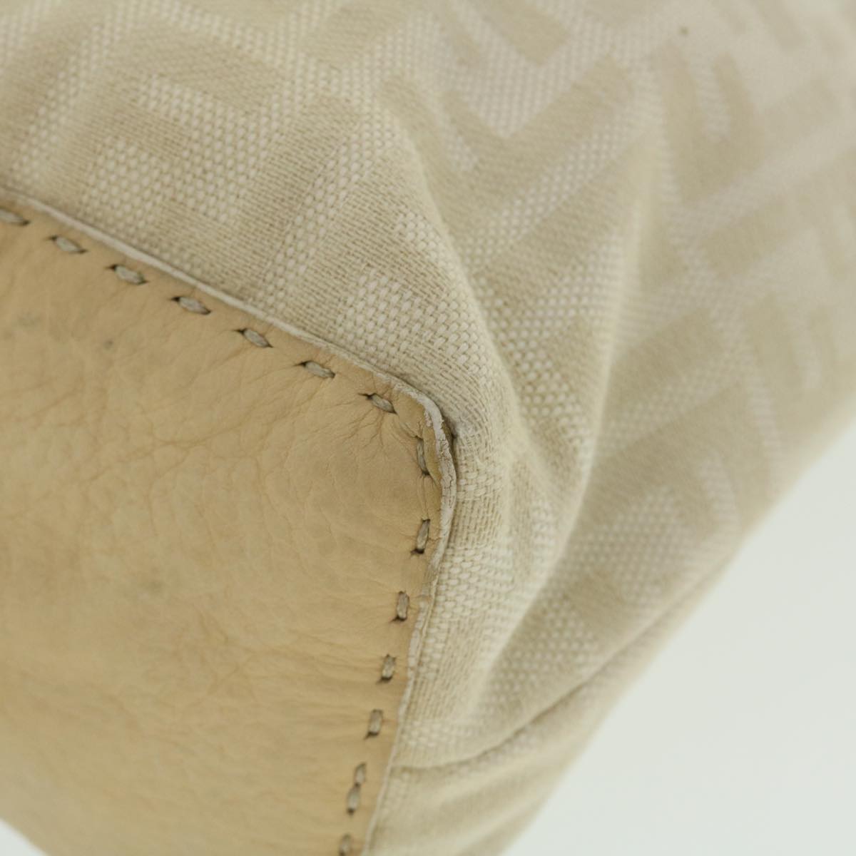 FENDI Zucca Canvas Celeria Tote Bag Beige 51655