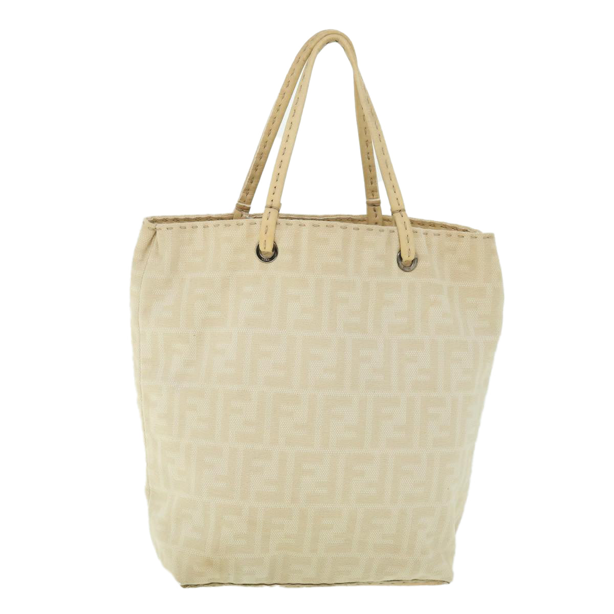 FENDI Zucca Canvas Celeria Tote Bag Beige 51655