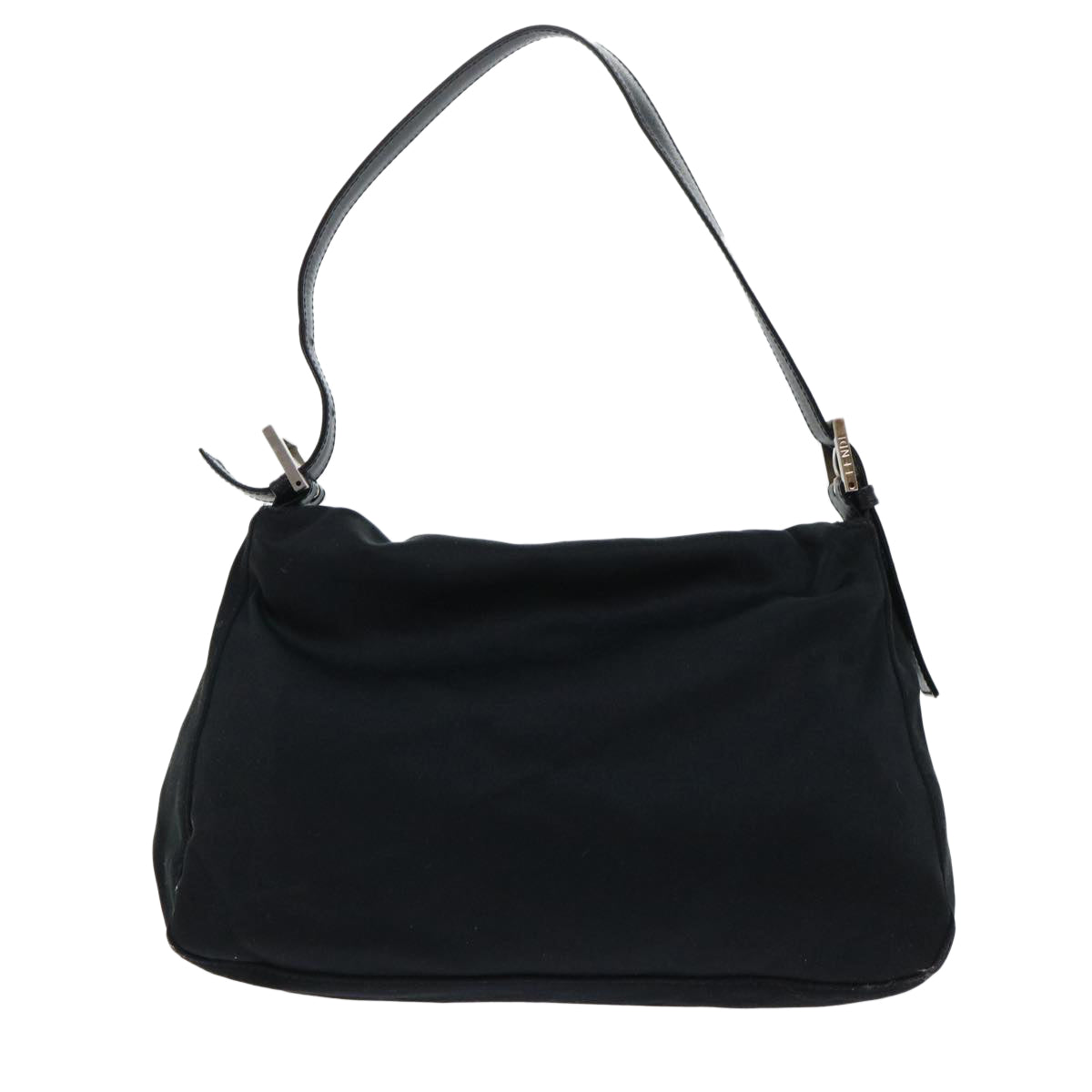 FENDI Mamma Baguette Shoulder Bag Nylon Black 51656
