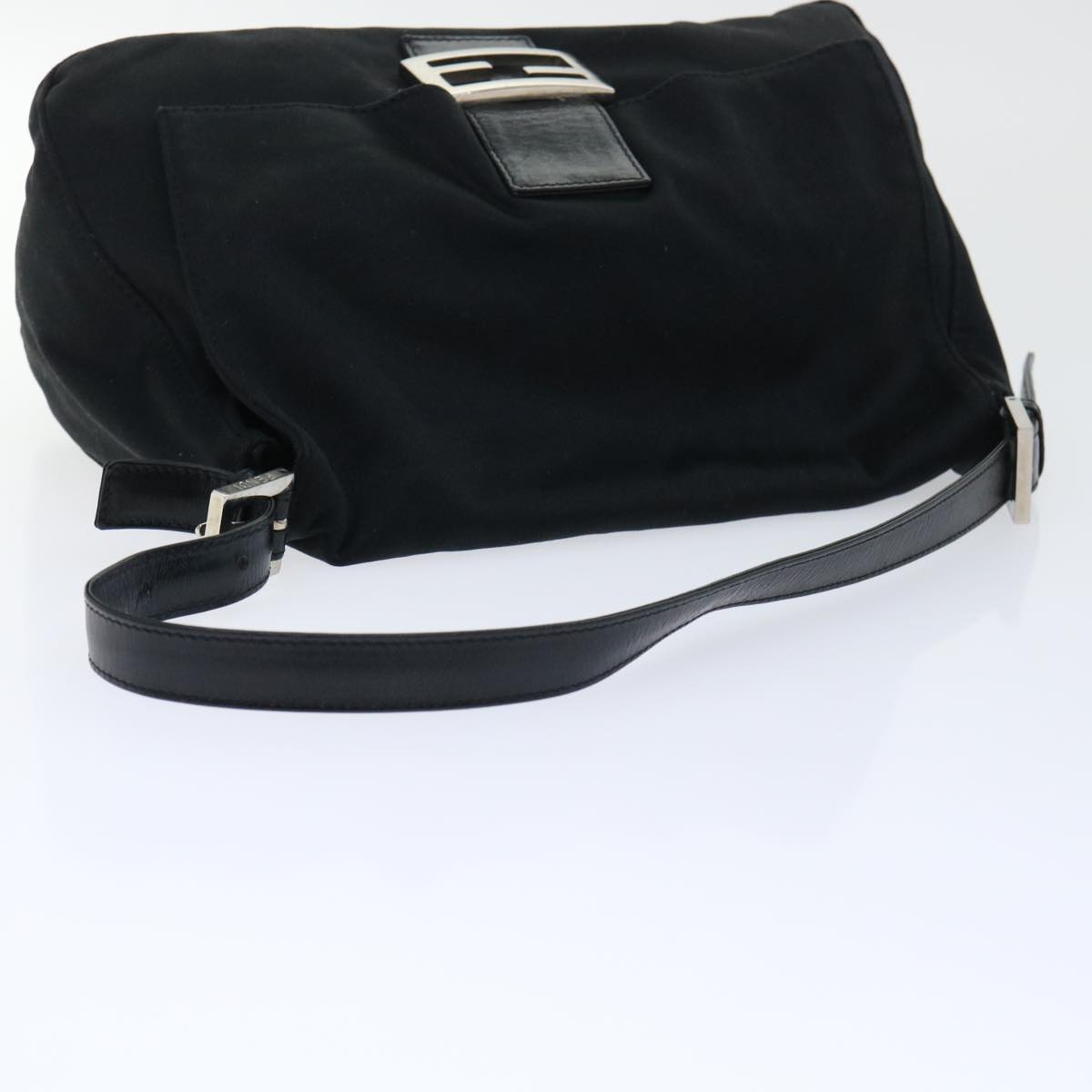 FENDI Mamma Baguette Shoulder Bag Nylon Black 51656