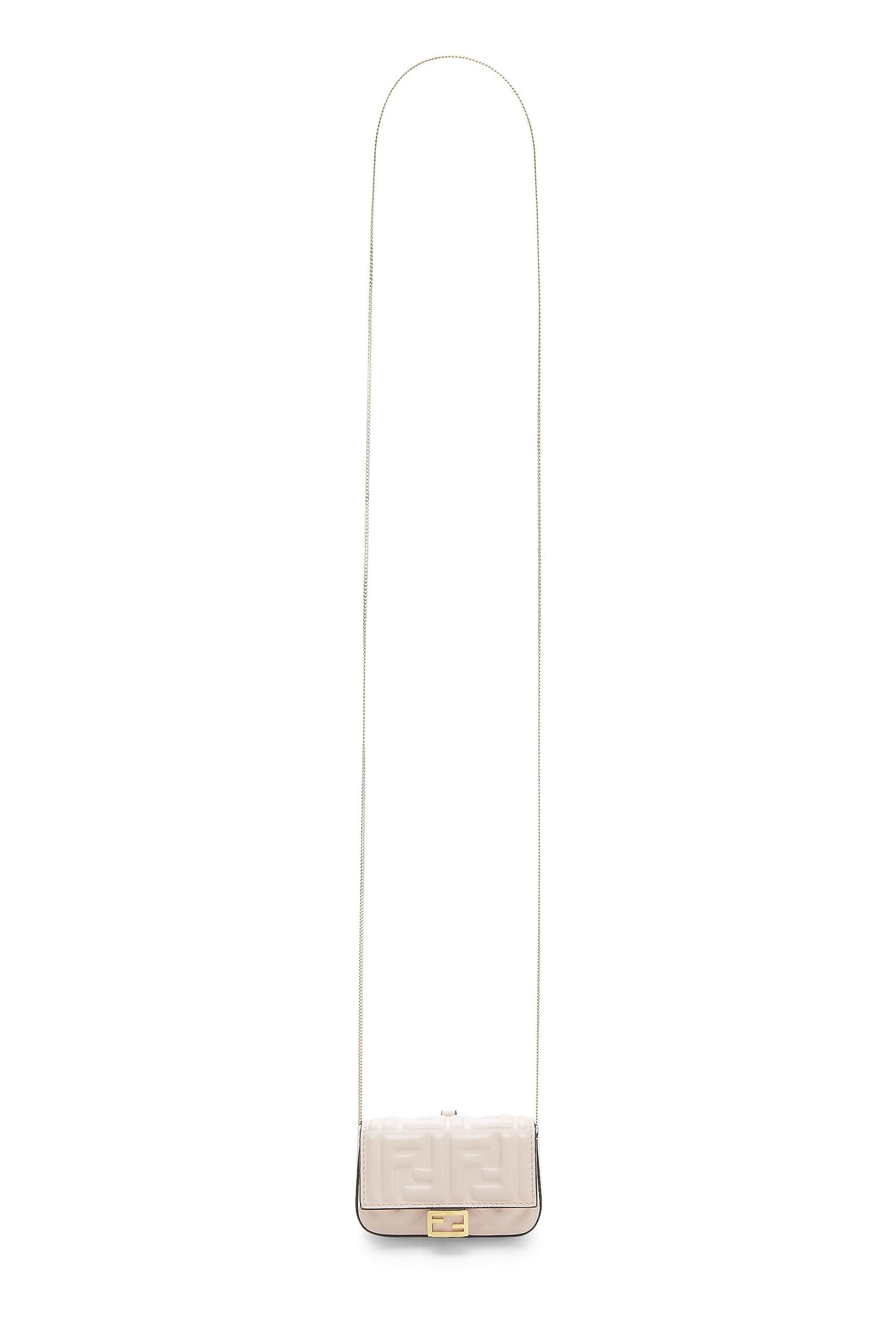 Fendi,  Pink Embroidered Convertible Baguette Bag Charm Nano, Pink