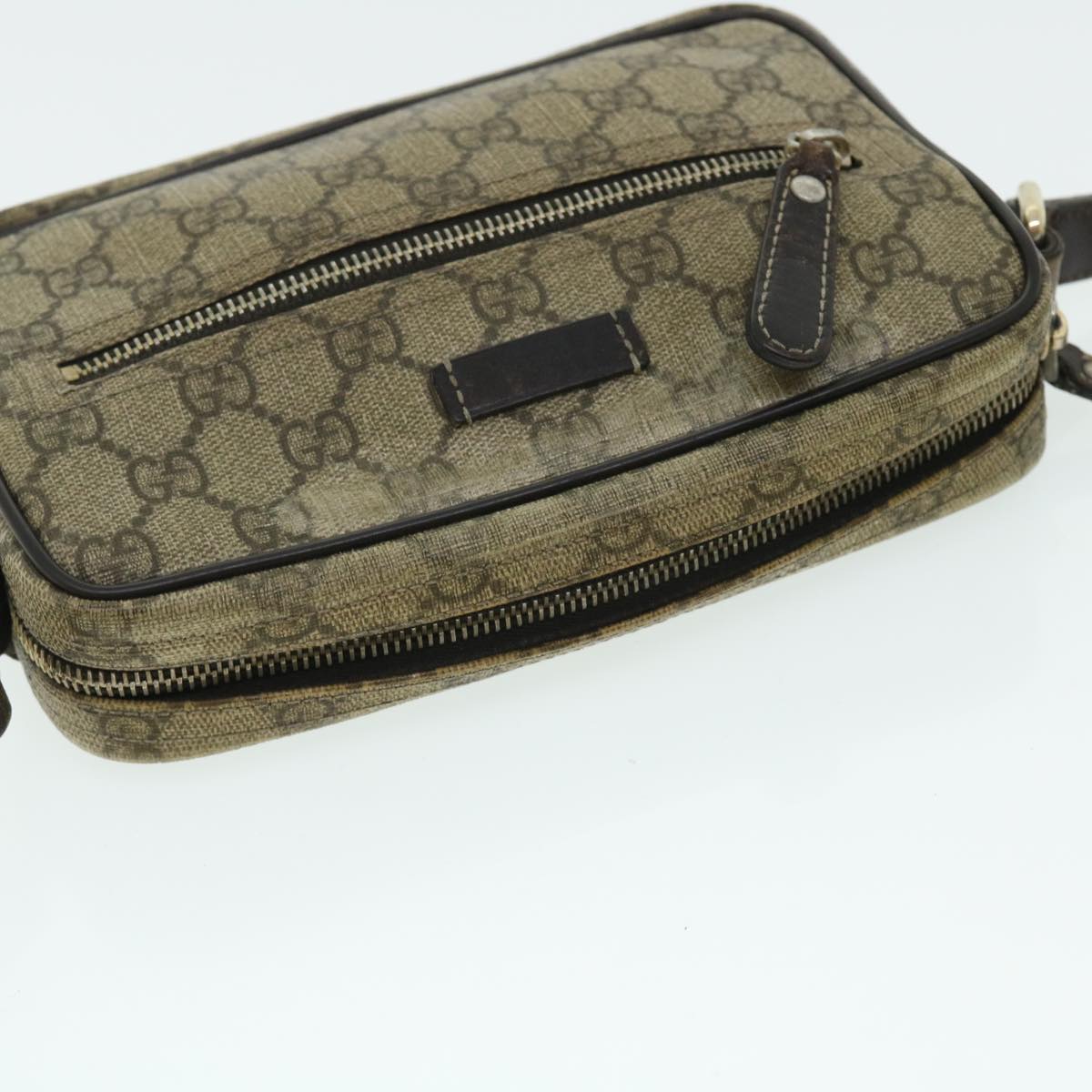 GUCCI GG Canvas Shoulder Bag PVC Leather Beige 51841