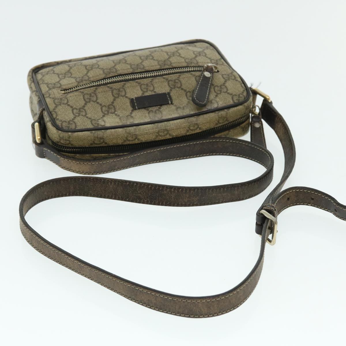 GUCCI GG Canvas Shoulder Bag PVC Leather Beige 51841