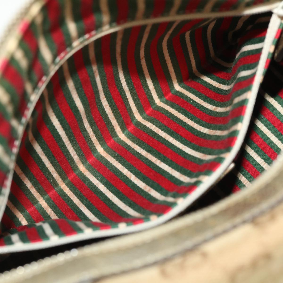 GUCCI GG Canvas Web Sherry Line Hand Bag Beige Red Green 51851