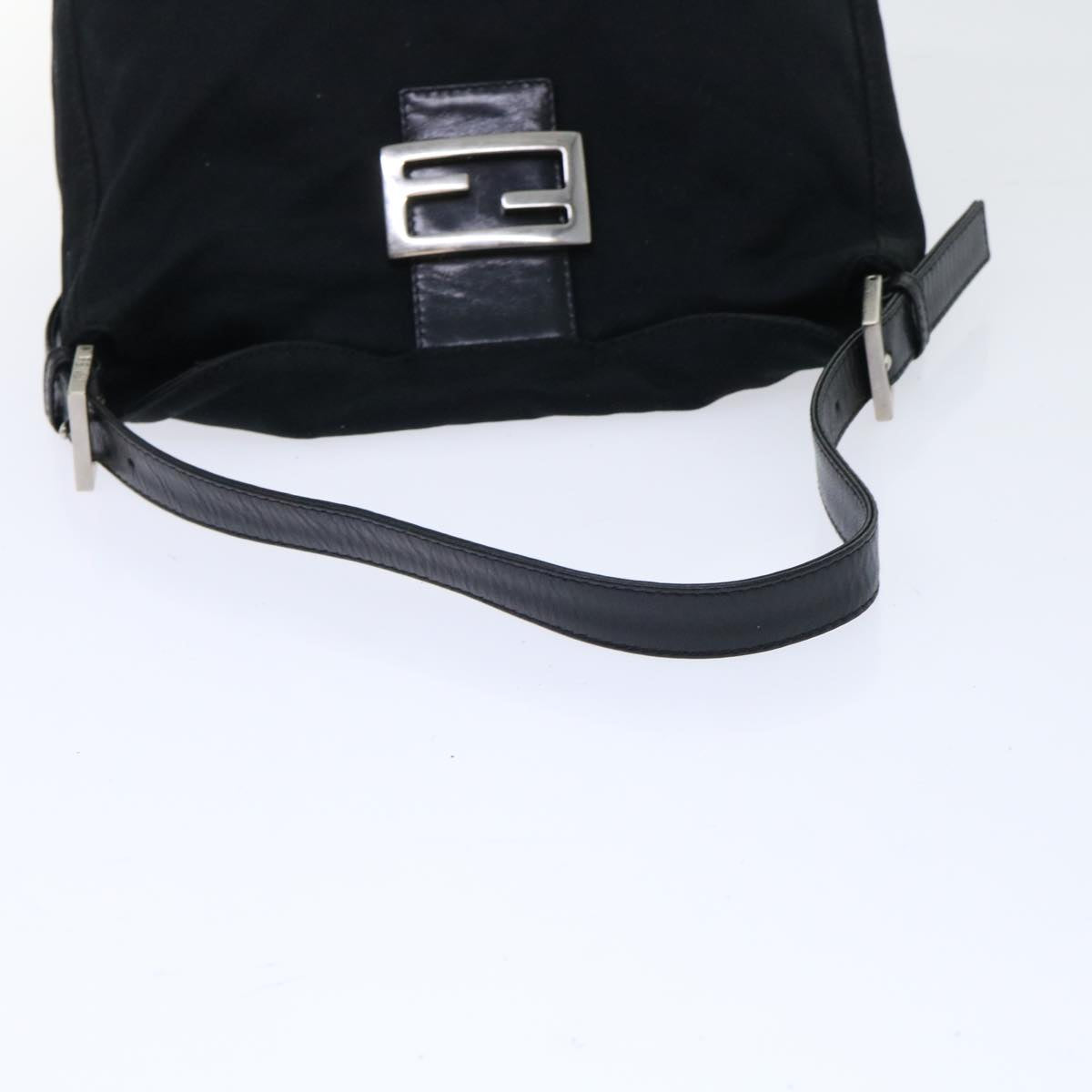 FENDI Mamma Baguette Shoulder Bag Nylon Black 51886