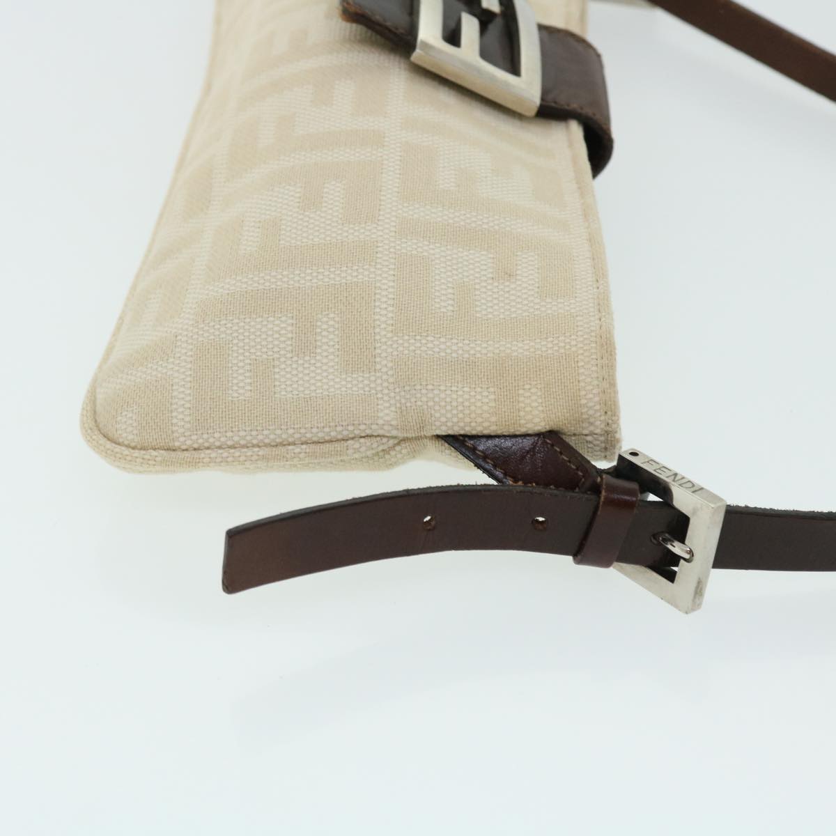 FENDI Zucca Canvas Mamma Baguette Shoulder Bag Beige 51888