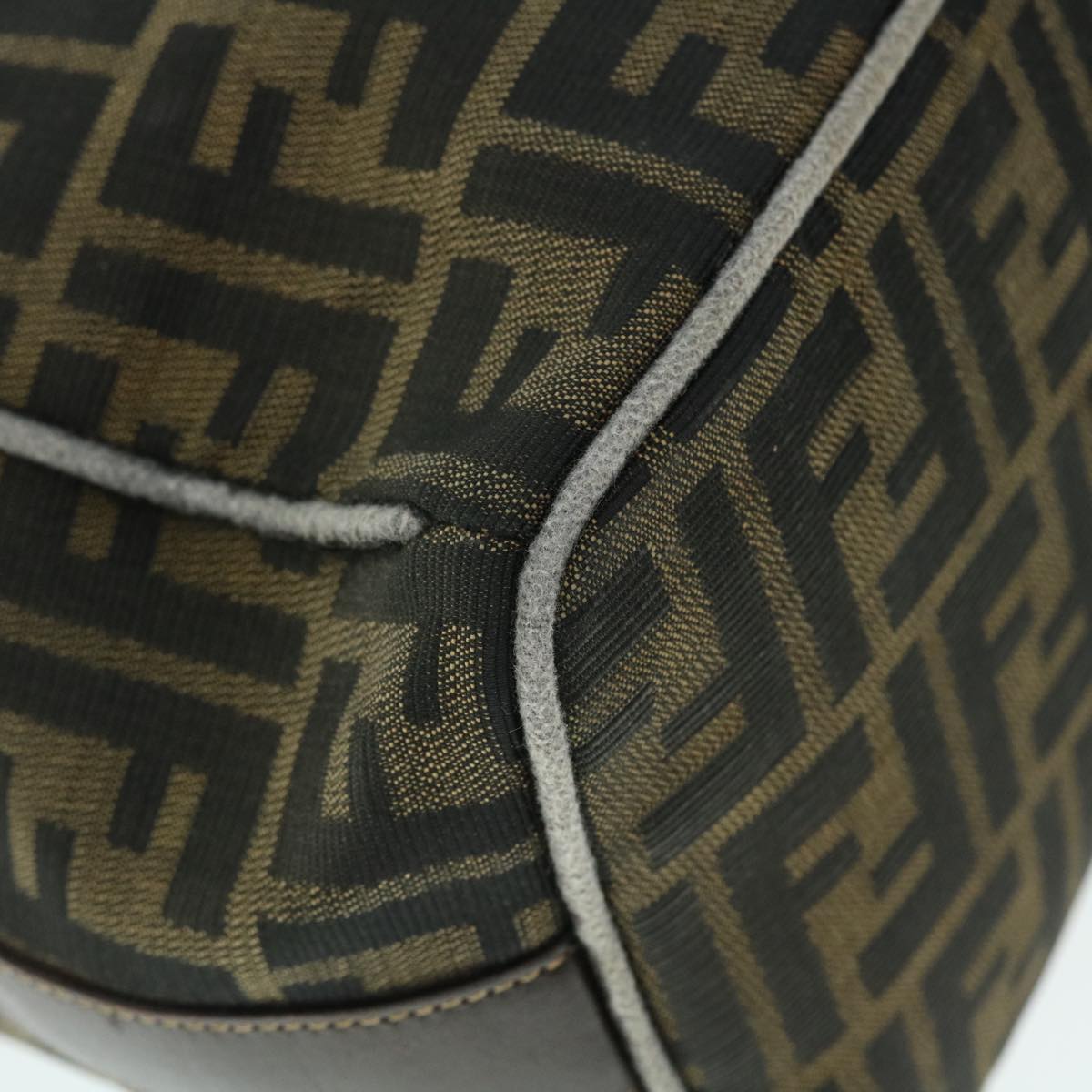 FENDI Zucca Canvas Vanity pouch Hand Bag Nylon Brown Black purple 51889