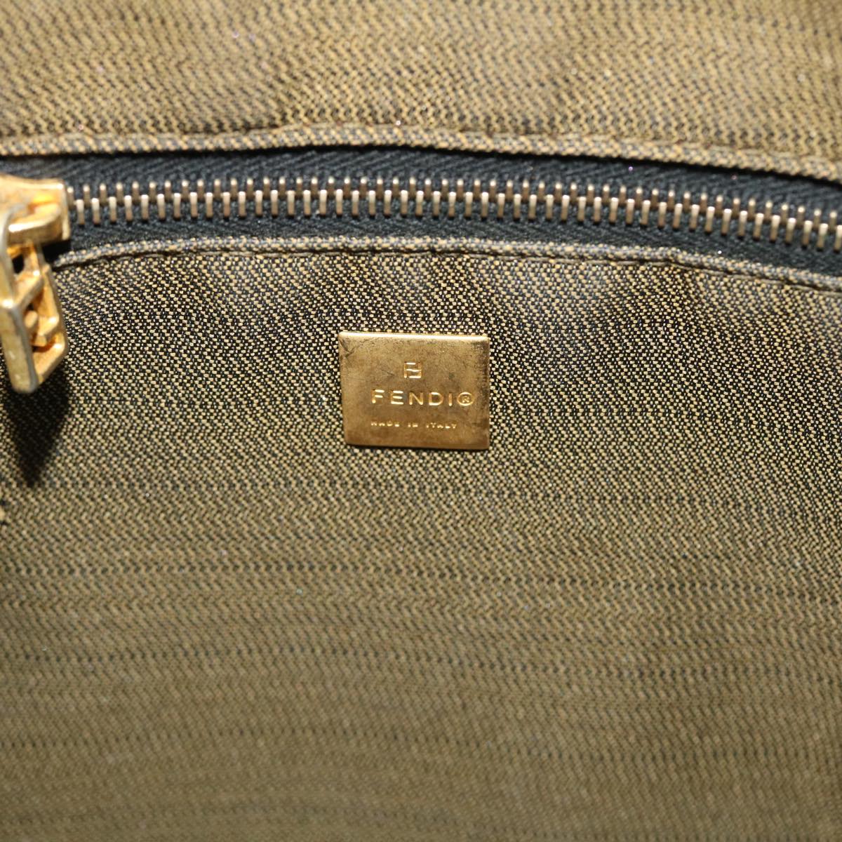 FENDI Zucca Canvas Vanity pouch Hand Bag Nylon Brown Black purple 51889