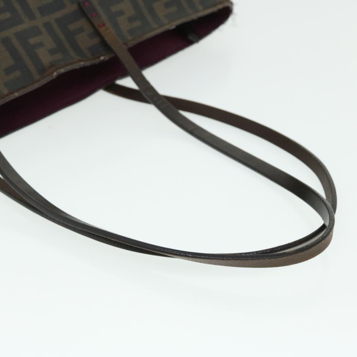 FENDI Zucca Canvas Tote Bag PVC Leather Brown Black purple 51890