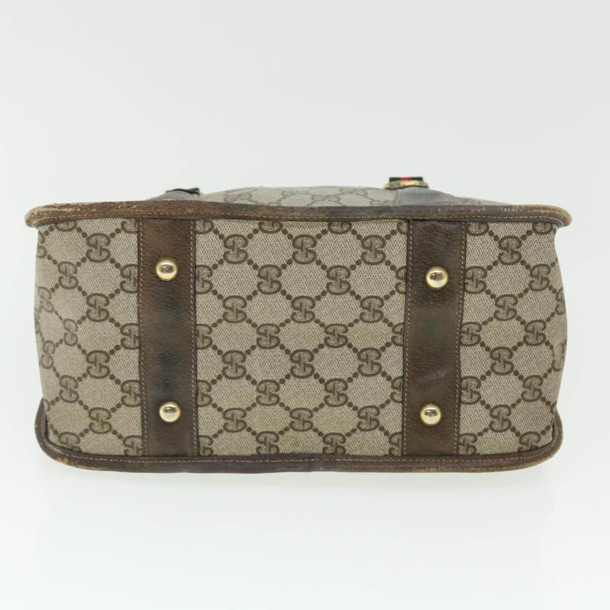 GUCCI GG Supreme Web Sherry Line Hand Bag Beige Green Red 51972