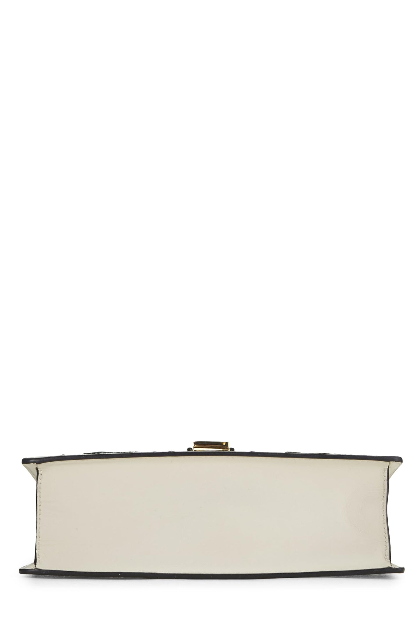 Gucci,  White Leather Embroidered Sylvie Shoulder Bag Small, White