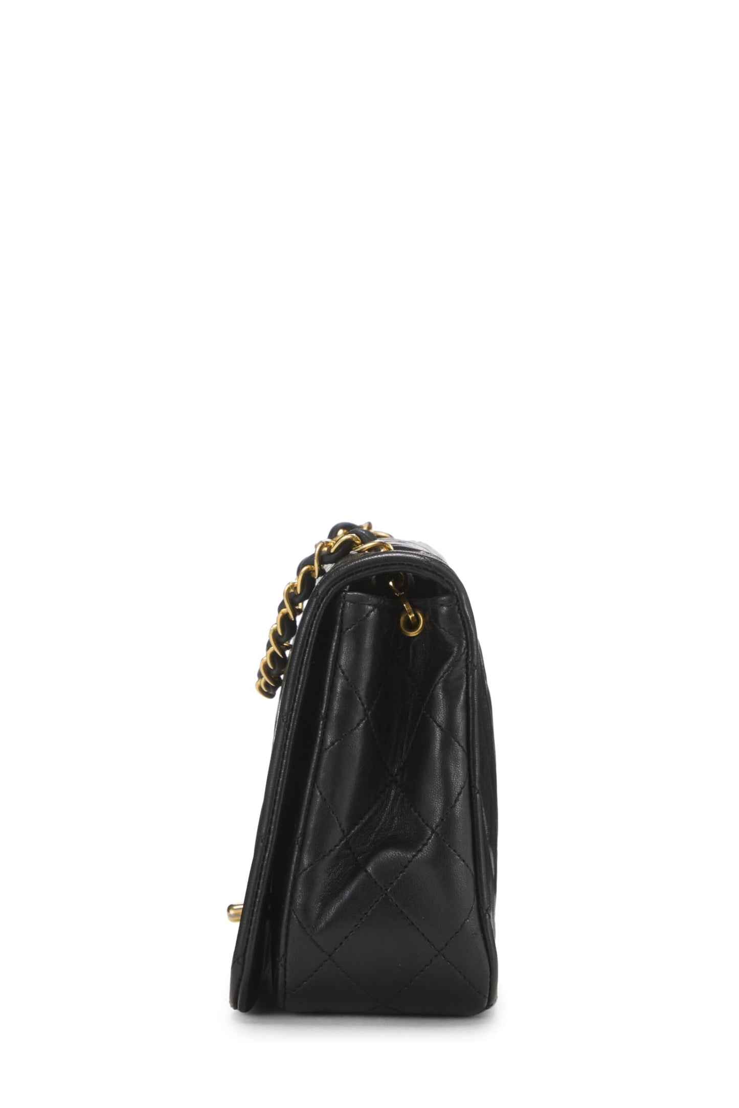 Chanel,  Black Quilted Lambskin Full Flap Small, Black