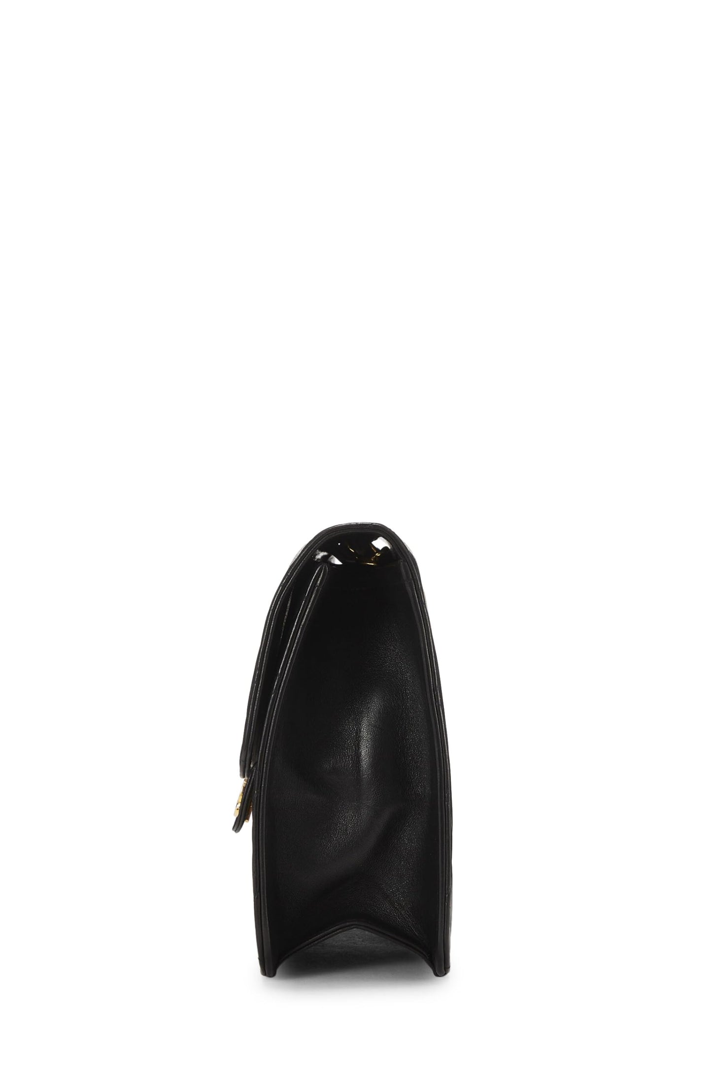 Chanel,  Black Quilted Lambskin Ex Flap Medium, Black