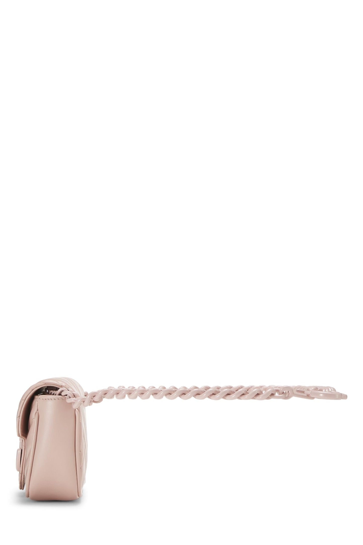 Gucci,  Pink Chevron Leather GG Marmont Belt Bag, Pink