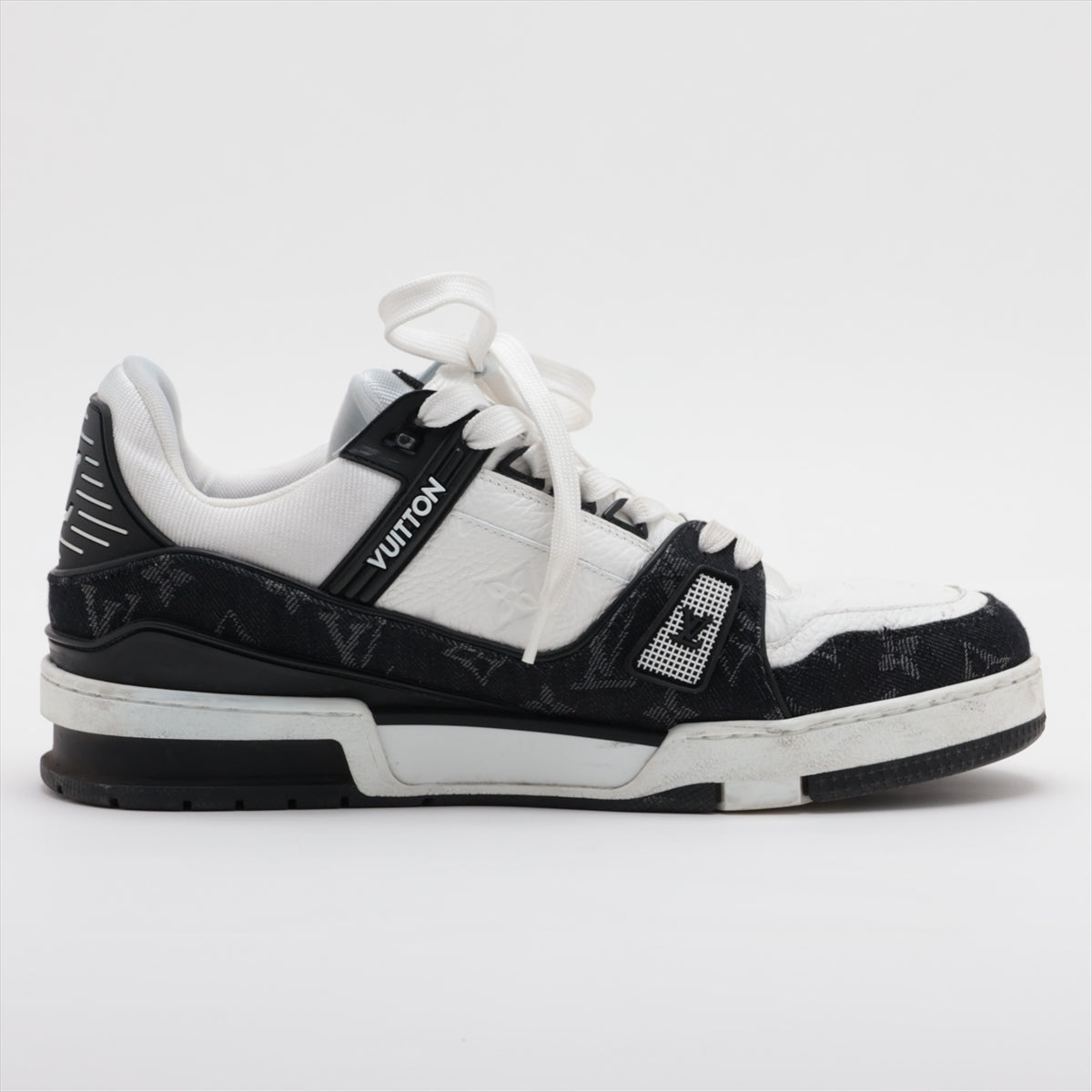 Louis Vuitton LV Trainer Line 23 Years Denim  Leather Trainers 7 Men Black Ã— White MS0283 Monogram