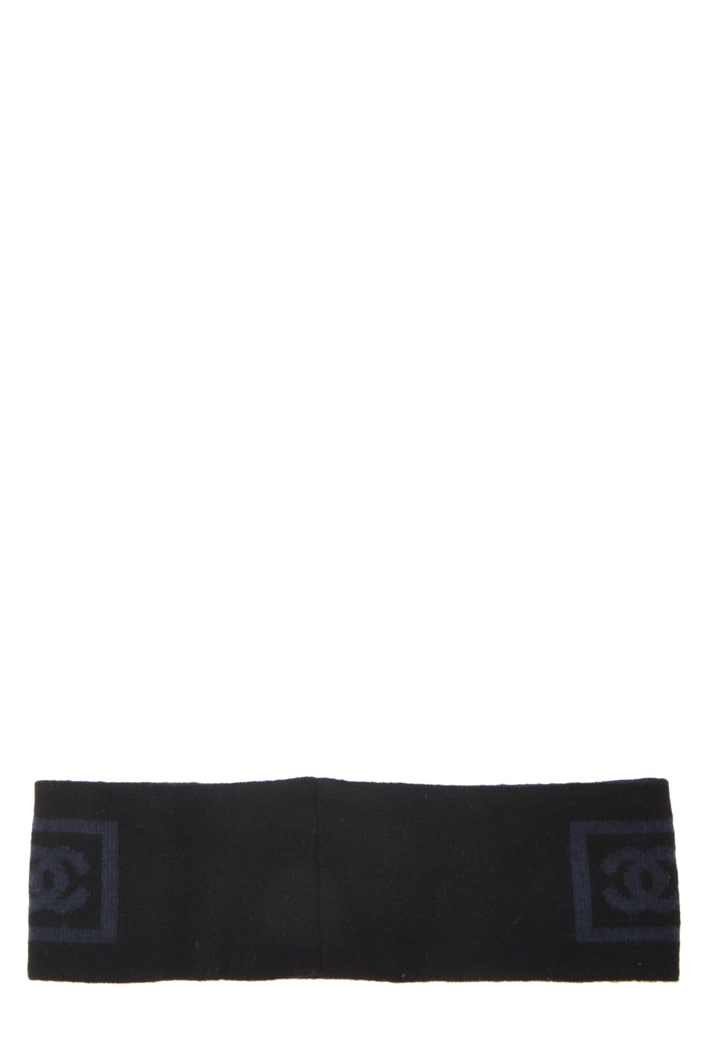 Chanel,  Black & Blue Wool Sport Ligne Headband, Black