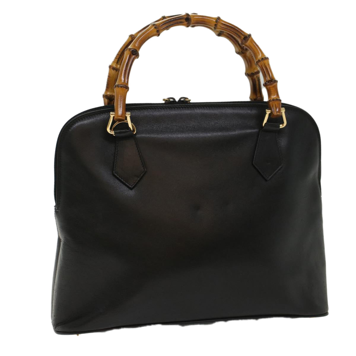 GUCCI Bamboo Hand Bag Leather Black 000 2214 0289 52034