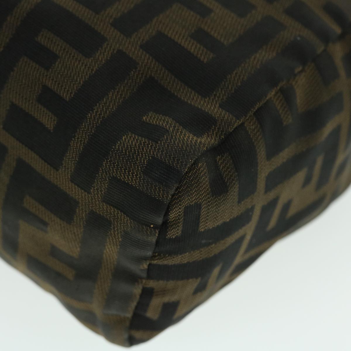 FENDI Zucca Canvas Hand Bag Black Brown 52035