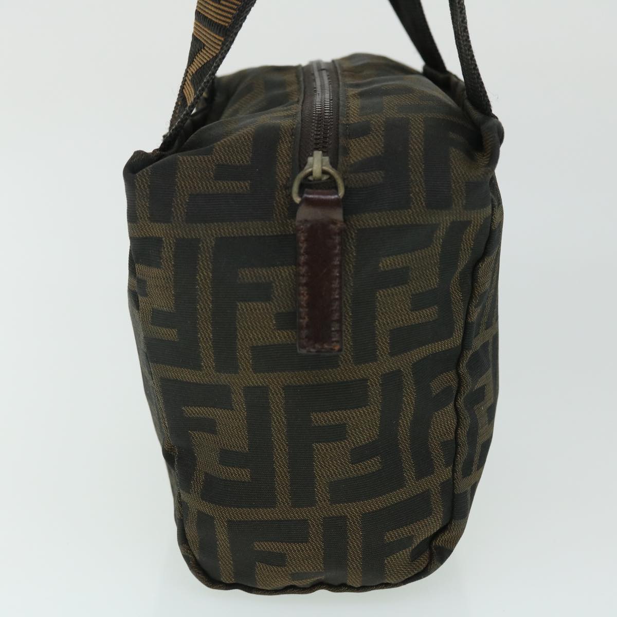 FENDI Zucca Canvas Hand Bag Black Brown 52035