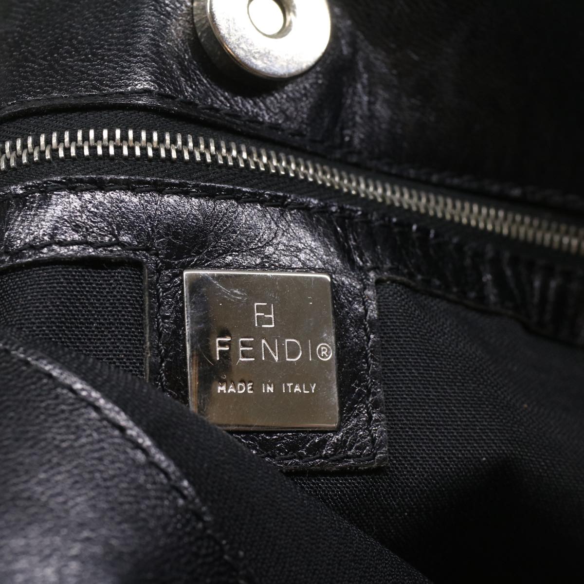 FENDI Hand Bag Nylon Black 52135