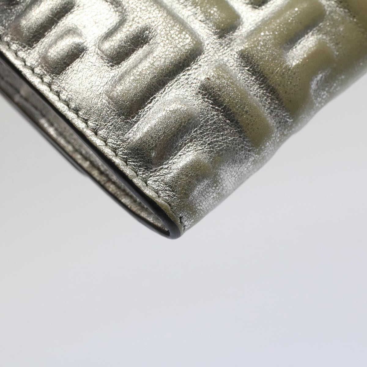 FENDI Zucca Canvas Mamma Baguette Long Wallet Silver 52170