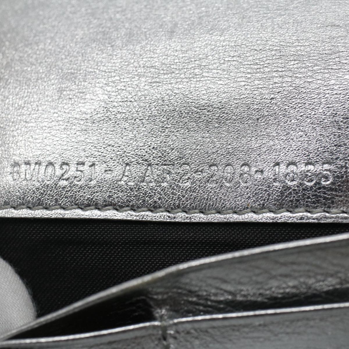 FENDI Zucca Canvas Mamma Baguette Long Wallet Silver 52170