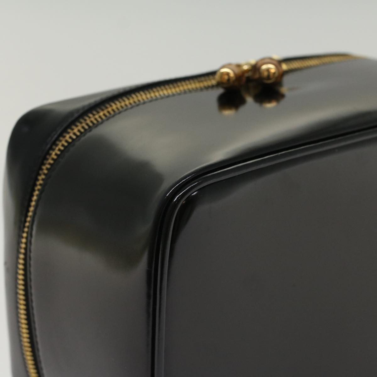 GUCCI Vanity Bamboo Cosmetic Pouch Leather Black 032.2265.0150 52264