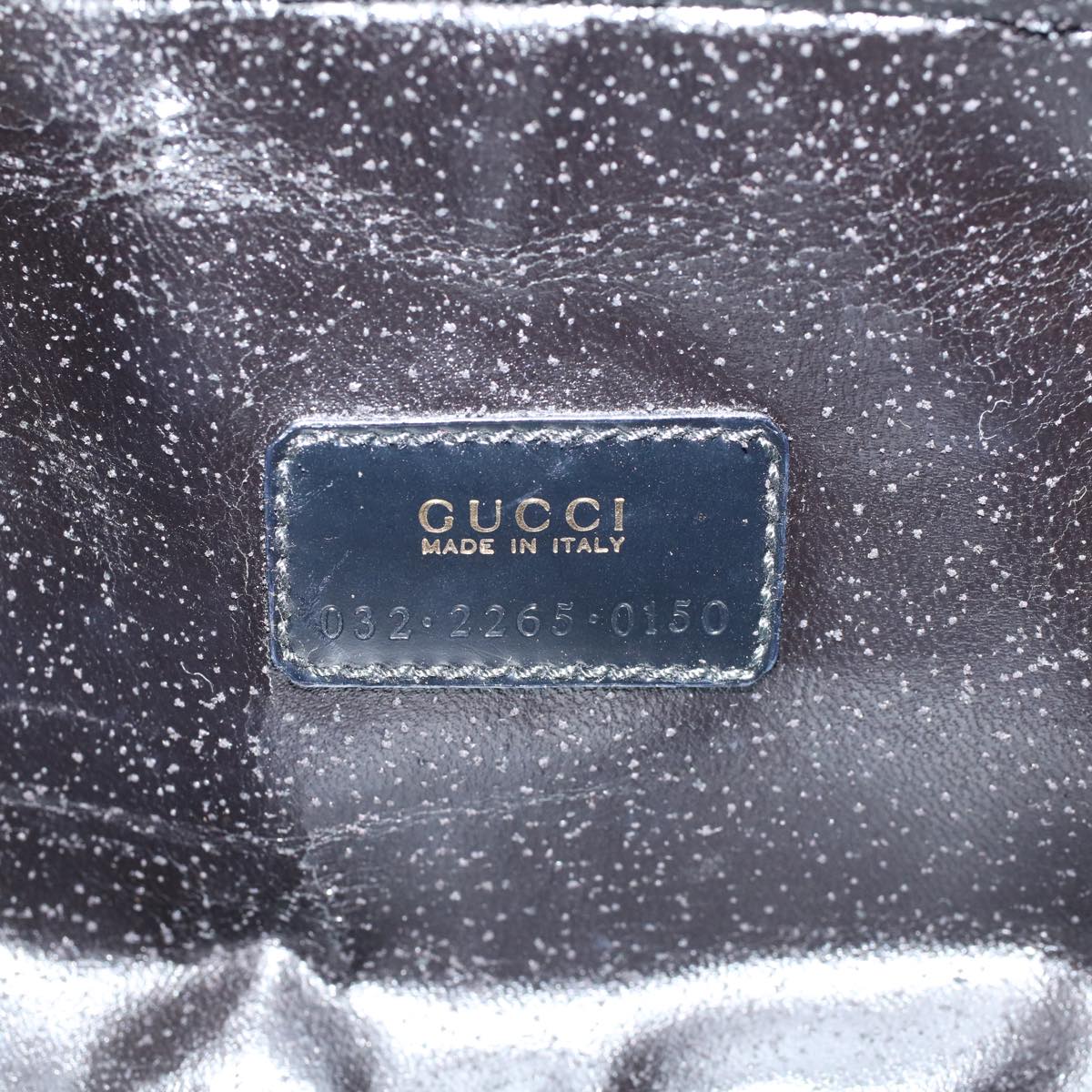 GUCCI Vanity Bamboo Cosmetic Pouch Leather Black 032.2265.0150 52264