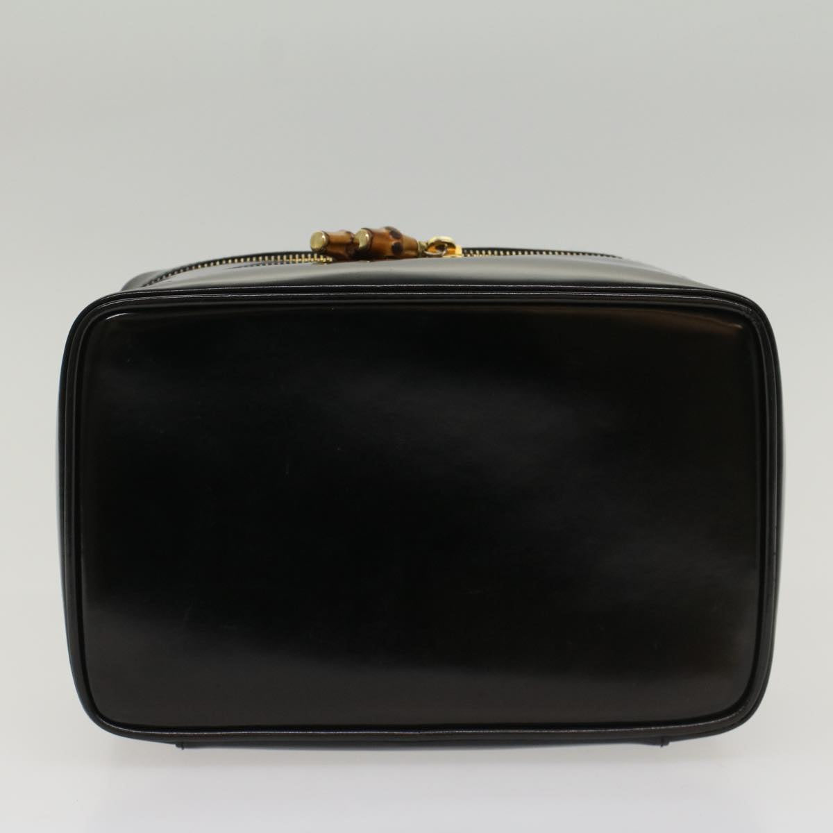GUCCI Vanity Bamboo Cosmetic Pouch Leather Black 032.2265.0150 52264