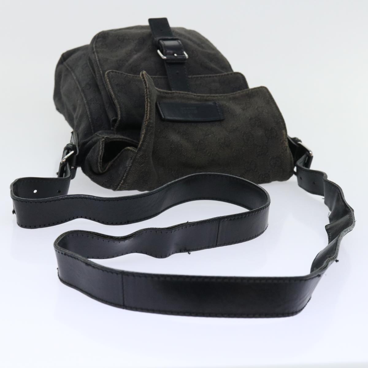 GUCCI GG Canvas Shoulder Bag Black 101654 52265